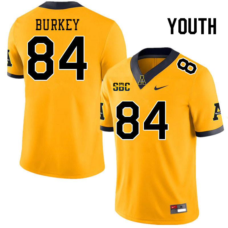 Youth #84 Ayden Burkey Appalachian State Mountaineers College Football Jerseys Stitched Sale-Gold